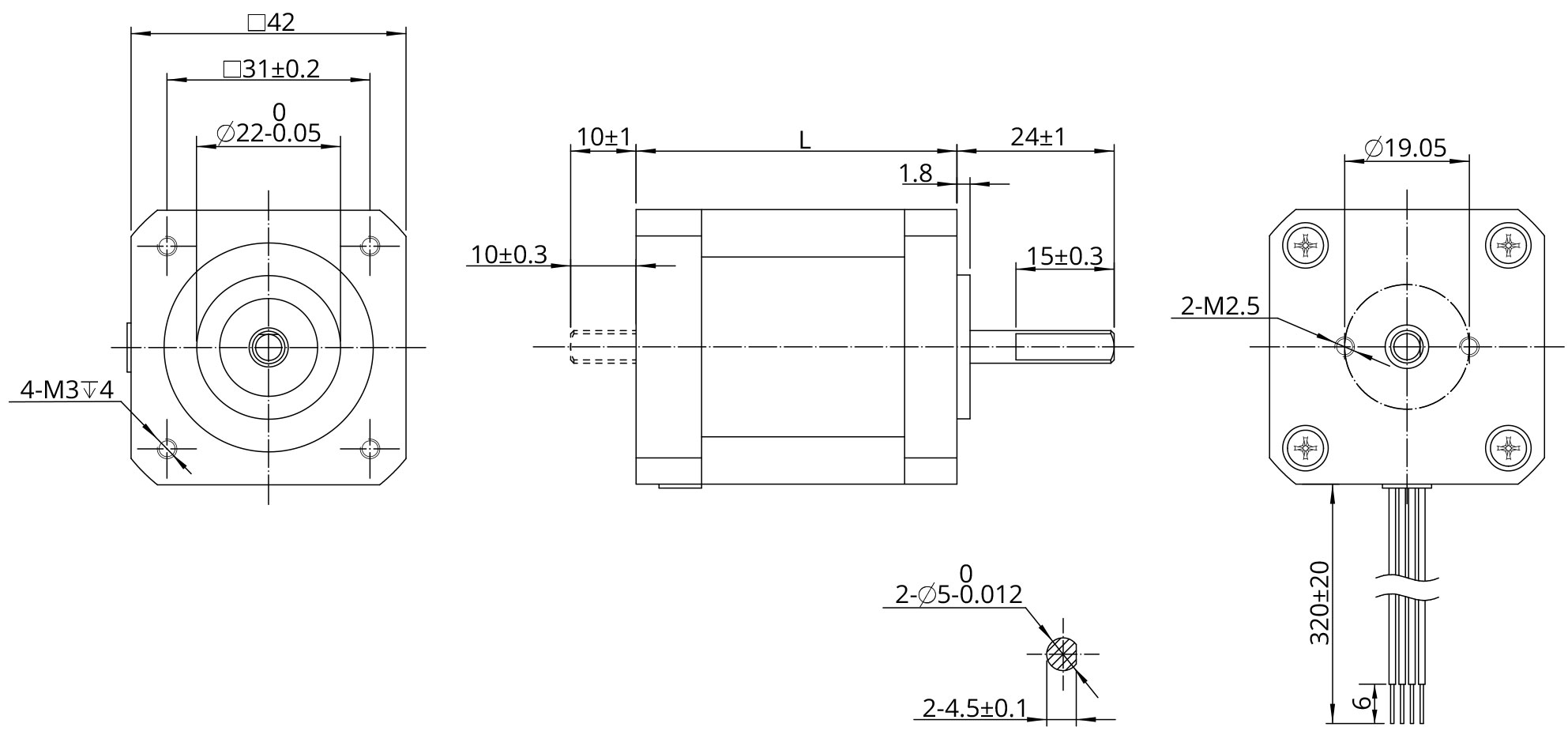Hybrid Rotary Size 17 (42mm) Dimensional Drawing