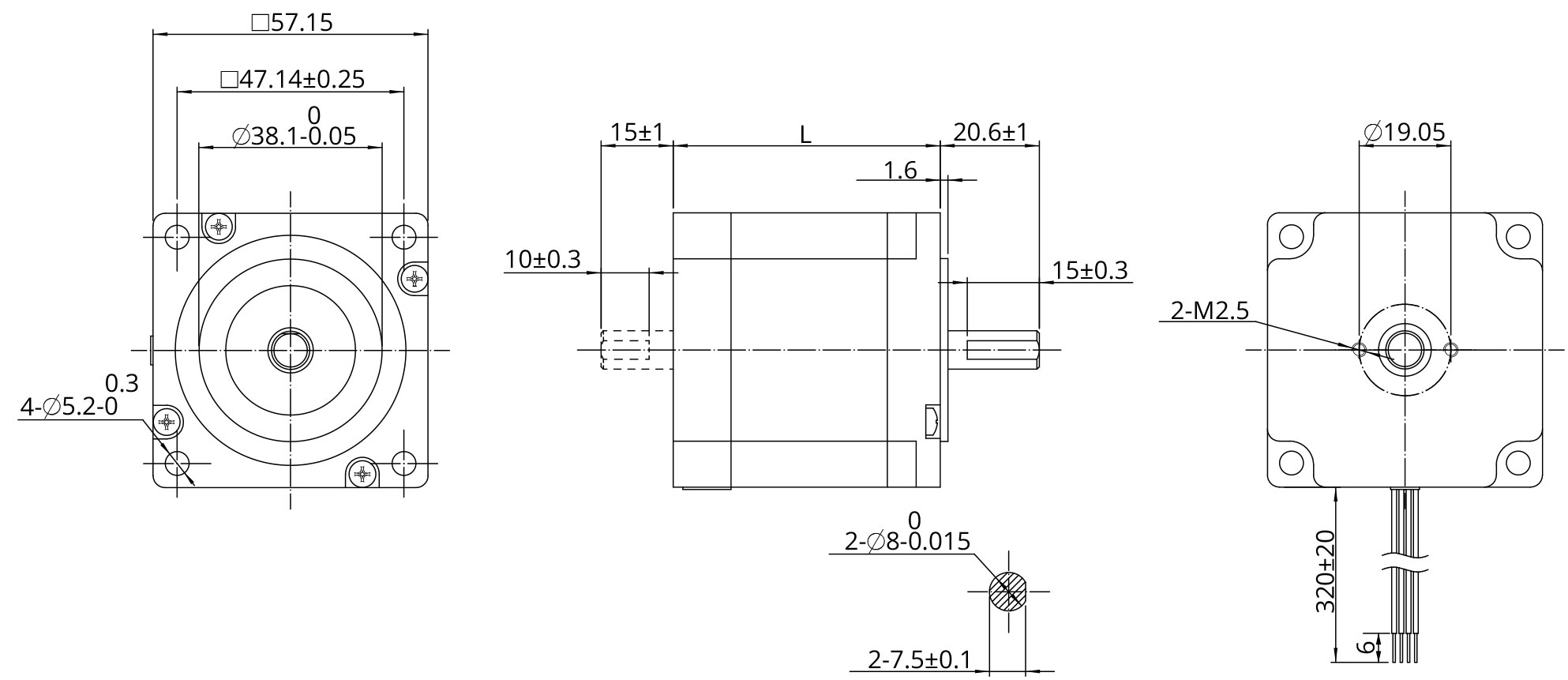 Hybrid Rotary Size 23 (57mm) Dimensional Drawing