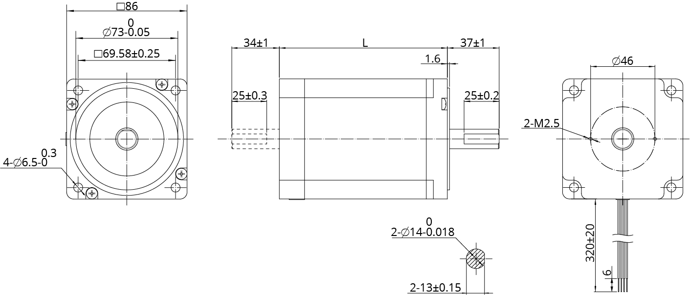 Hybrid Rotary Size 34 (86mm) Dimensional Drawing